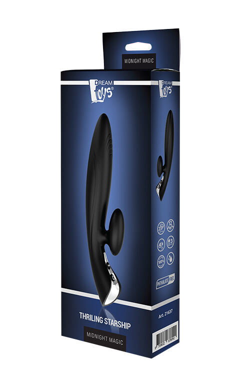 Вібромасажер кролик Dream toys Midnight Magic Thrilling, чорний