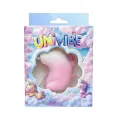Стимулятор клитора с длинным вращающимся язычком UNIVIBE Единорог, 10 режимов, градиент бело-розовый
