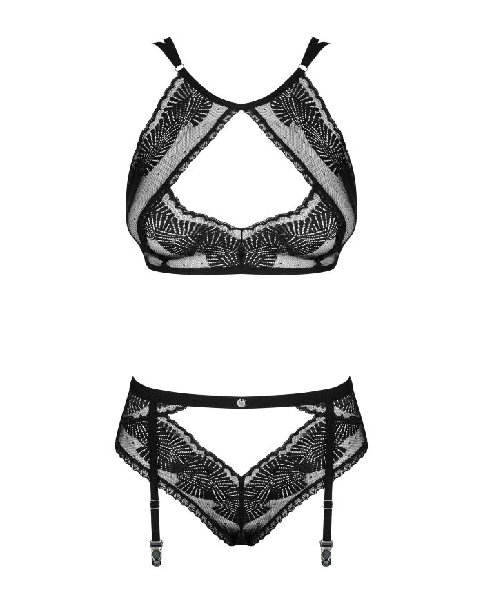 Сексуальный комплект Obsessive Allastia set Black S/M