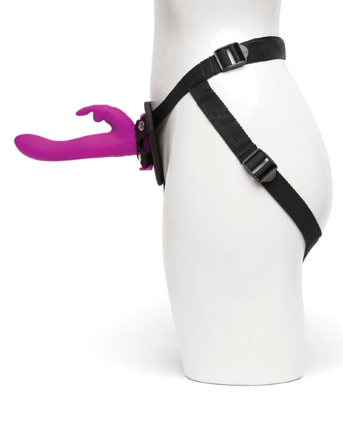 Страпон-кролик с вибрацией и трусиками Happy Rabbit Rechargeable Vibrating Strap-On Harness Set