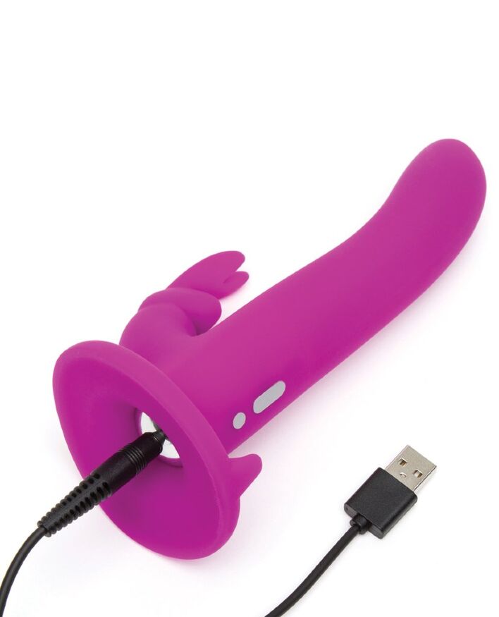 Страпон-кролик с вибрацией и трусиками Happy Rabbit Rechargeable Vibrating Strap-On Harness Set