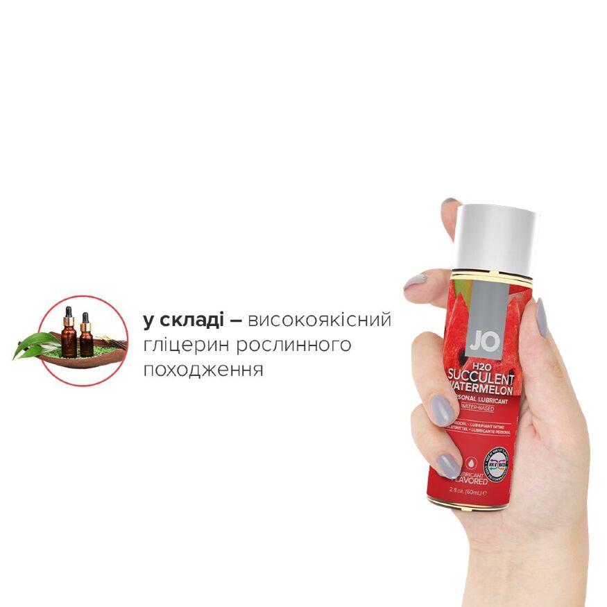 Смазка на водной основе System JO H2O - Watermelon (60 мл) без сахара, растительный глицерин