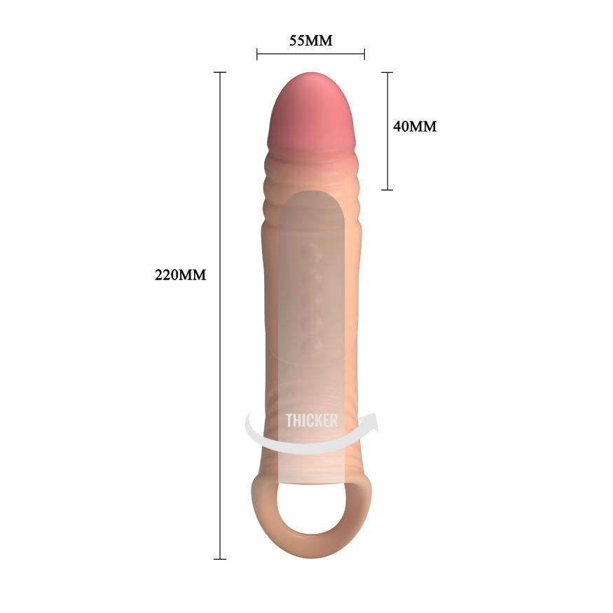 Удлиняющая насадка с вибростимуляцией ( на 4 см ) Pretty Love - Penis Sleeve, BI-026241Z