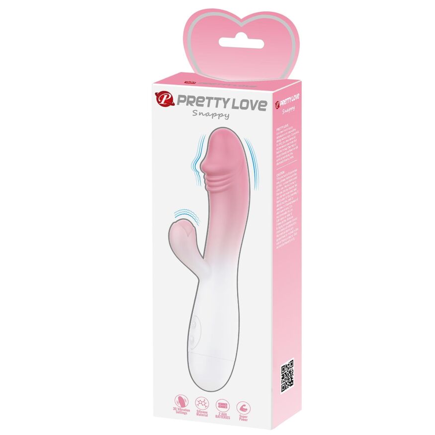 Вібратор кролик з високоякісного силікону PRETTY LOVE - SNAPPY, light pink, 30 vibration functions