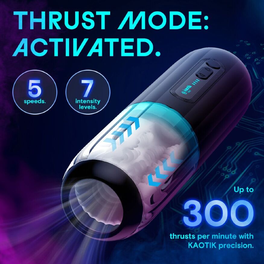 Смарт-мастурбатор Kaotik Labs The Shockwave, режим edging, імітація фрикцій