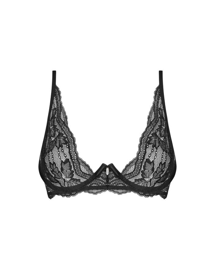 Бюстгальтер Obsessive Nutris bra, XL/2XL, кружево, мягкие чашки, косточки под грудью