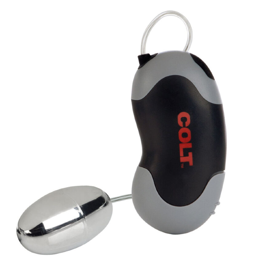 Вібратор-яйце з дротовим пультом COLT Xtreme, сріблястий, 5,7 × 2,5 см