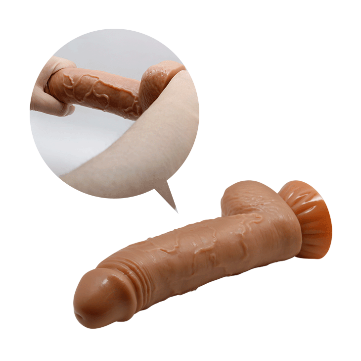 Реалістичний фалоімітатор на присосці із рухомою шкірою - Beautiful Encounter Angelo Dildo Brown