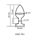 Анальная пробка с кристаллом EGZO - Silver Round Plug Black size M