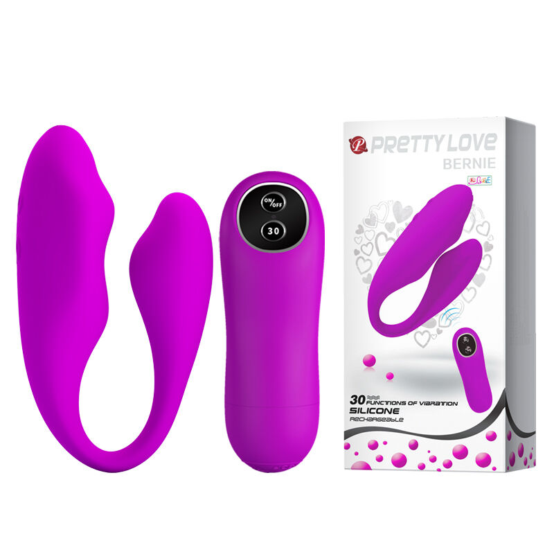 Вибратор для пар V-образной формы Pretty Love Bernie Stimulator Purple