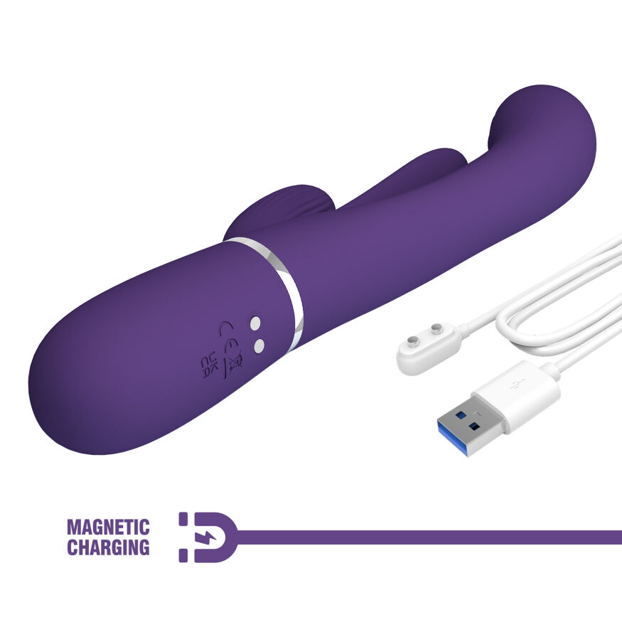Вібратор із стимулятором клітора PRETTY LOVE - Shonia Dark Purple 3 in 1, BW-500041-2