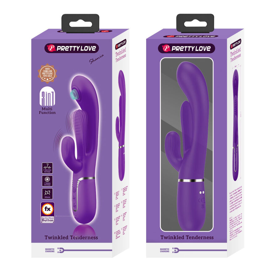 Вібратор із стимулятором клітора PRETTY LOVE - Shonia Dark Purple 3 in 1, BW-500041-2