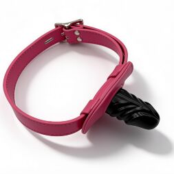 Кляп із фалоімітатором DS Fetish на регульованому ремінці, рожевий