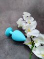 Анальная пробка Loveshop Blue Silicone white crystal