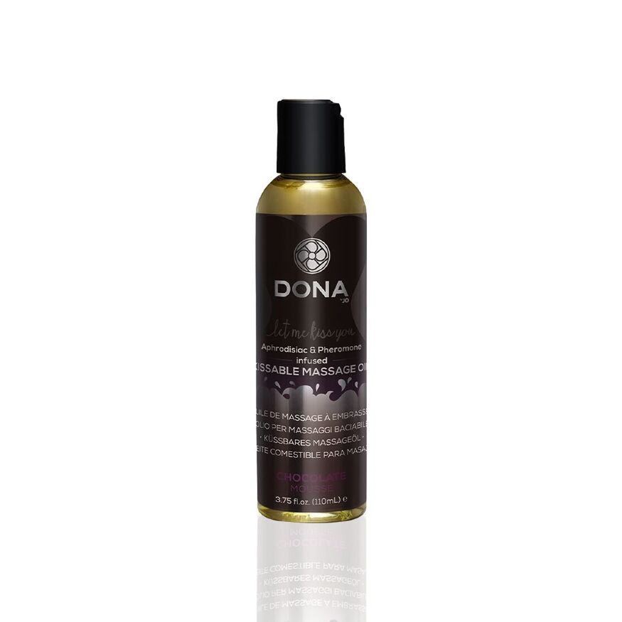 Массажное масло DONA Kissable Massage Oil Chocolate Mousse (110 мл) можно для оральных ласк
