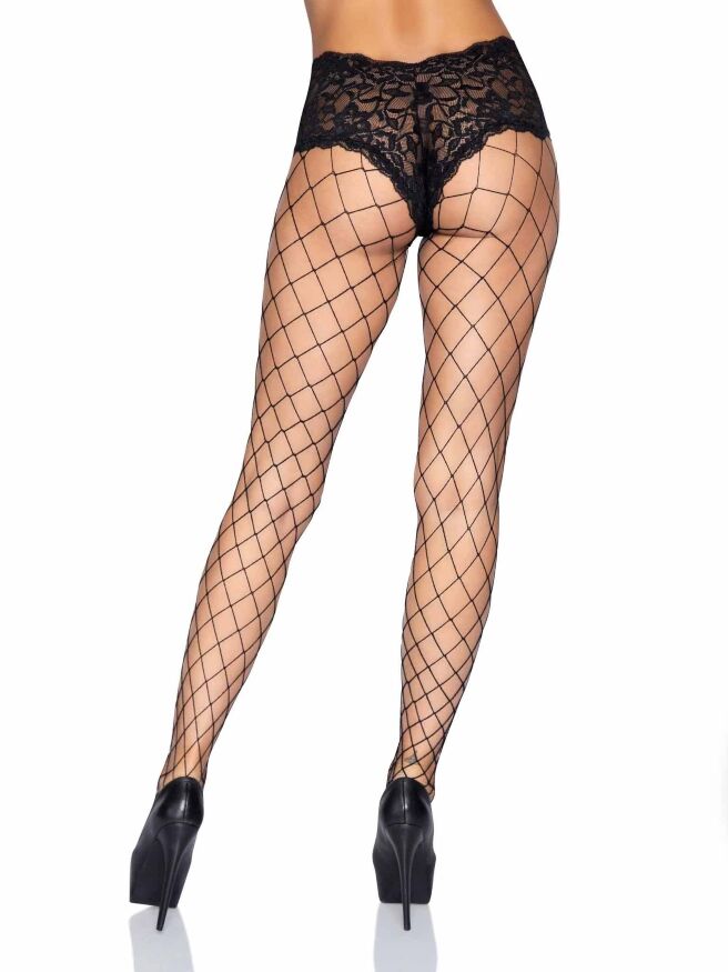 Колготки в крупную сетку с кружевными шортиками Leg Avenue Fencenet Diamond Pantyhose, размер O/S