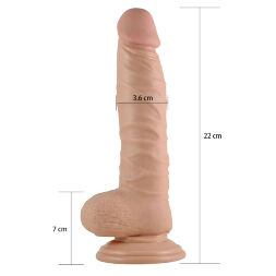 Реалістичний фалоімітатор з мошонкою тілесного кольору Real Extreme Dildo 8.5"