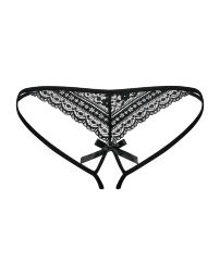 Жіночі стрінги - Obsessive Picantina Crotchless Thong Black - L/XL