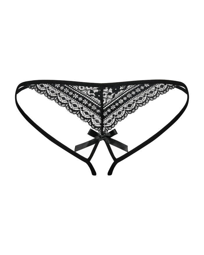 Жіночі стрінги - Obsessive Picantina Crotchless Thong Black - L/XL