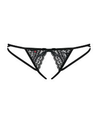 Жіночі стрінги - Obsessive Picantina Crotchless Thong Black - L/XL