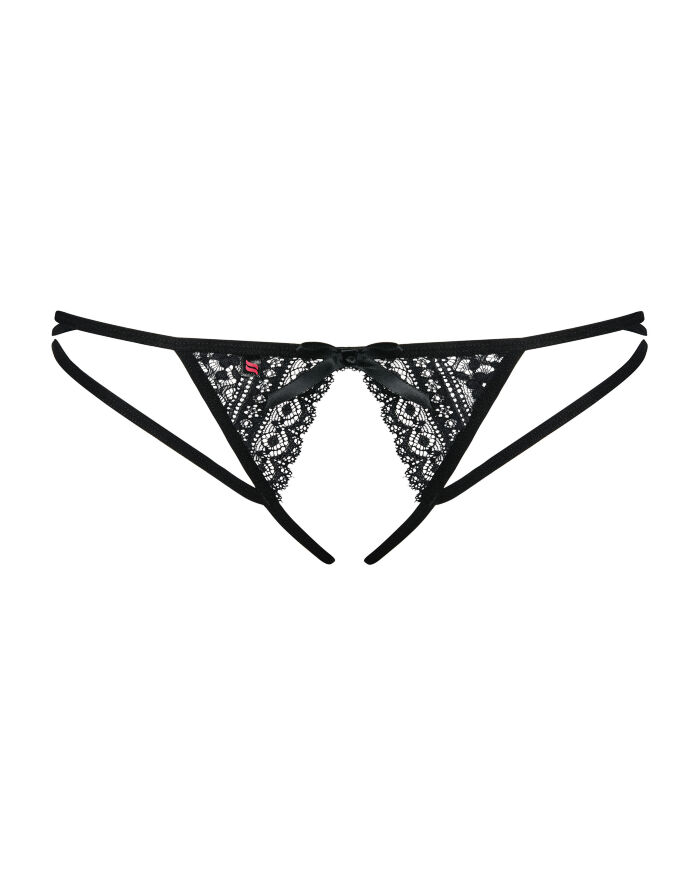Жіночі стрінги - Obsessive Picantina Crotchless Thong Black - L/XL