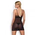 410926 Сорочка Obsessive Wonderia chemise &amp; thong black S/M