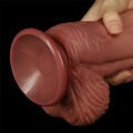 Незвичний фалоімітатор подвійної щільності LoveToy Dual-Layered Silicone Cock 10" Brown