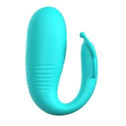 Вібратор для пар Pretty Love Remi з фрикціями, з пультом, блакитний, 9.6 х 3.4 см