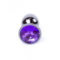 Анальная пробка с камнем Plug-Jewellery Dark Silver PLUG- Purple размер S