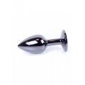 Анальная пробка с камнем Plug-Jewellery Dark Silver PLUG- Purple размер S
