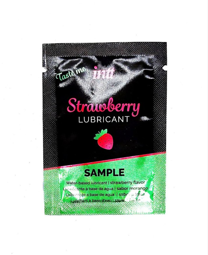 САШЕТ/Съедобный лубрикант со вкусом клубнки INTT Strawberry Lubrificant
