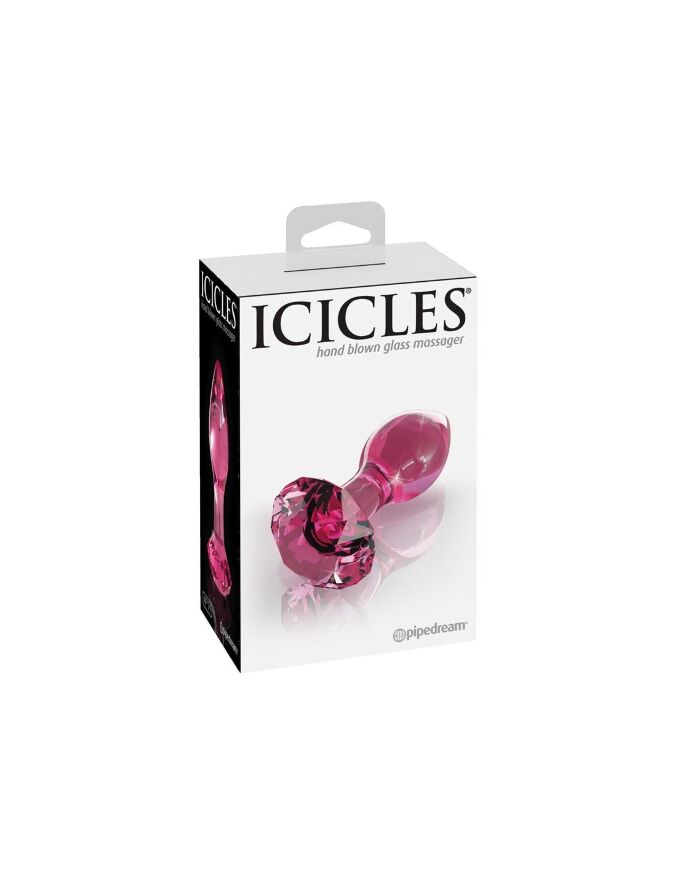 Стеклянная анальная пробка Роза Icicles No 79 Butt Plug