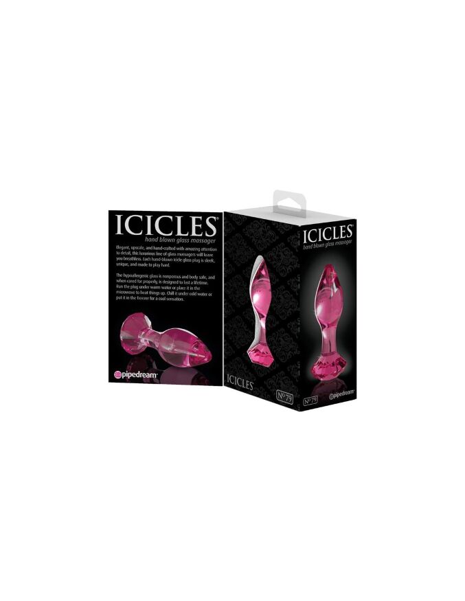 Стеклянная анальная пробка Роза Icicles No 79 Butt Plug