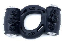 Ерекційне вібро кільце BOSS Vibrating Cock Ring Double Black, BS6700037