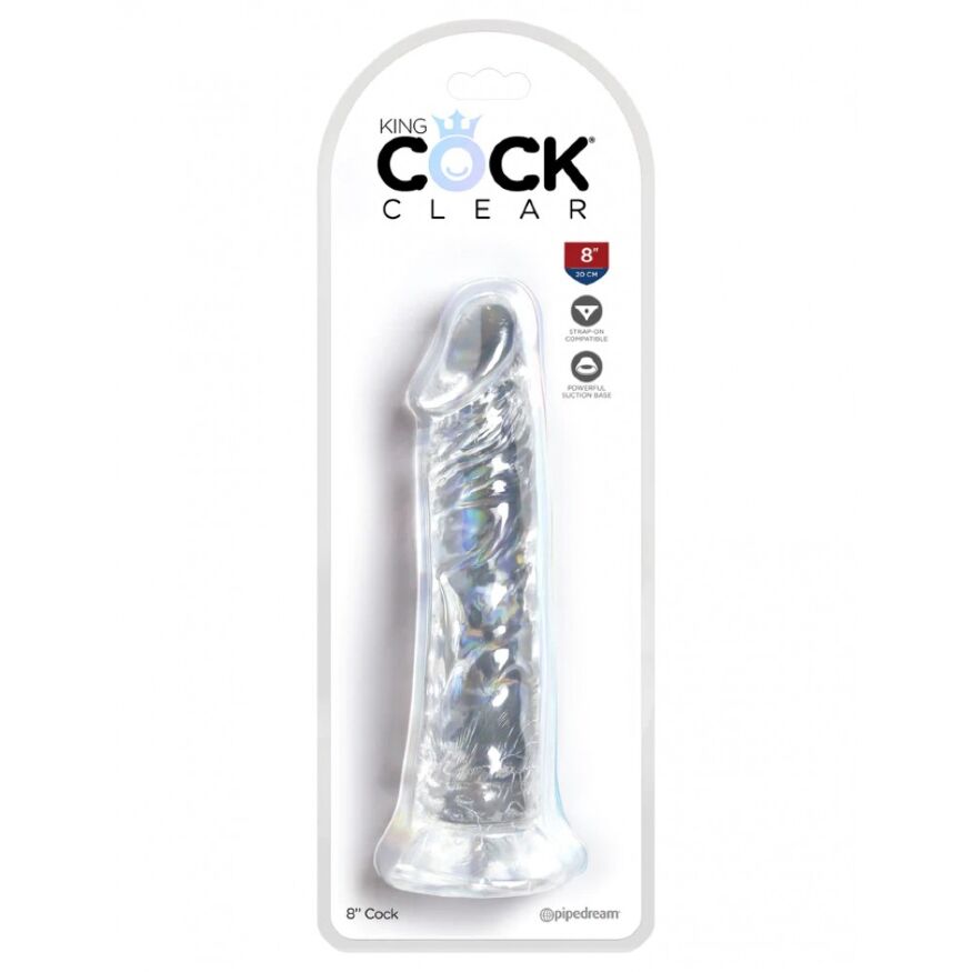 Фаллоимитатор реалистичный на присоске King Cock прозрачный