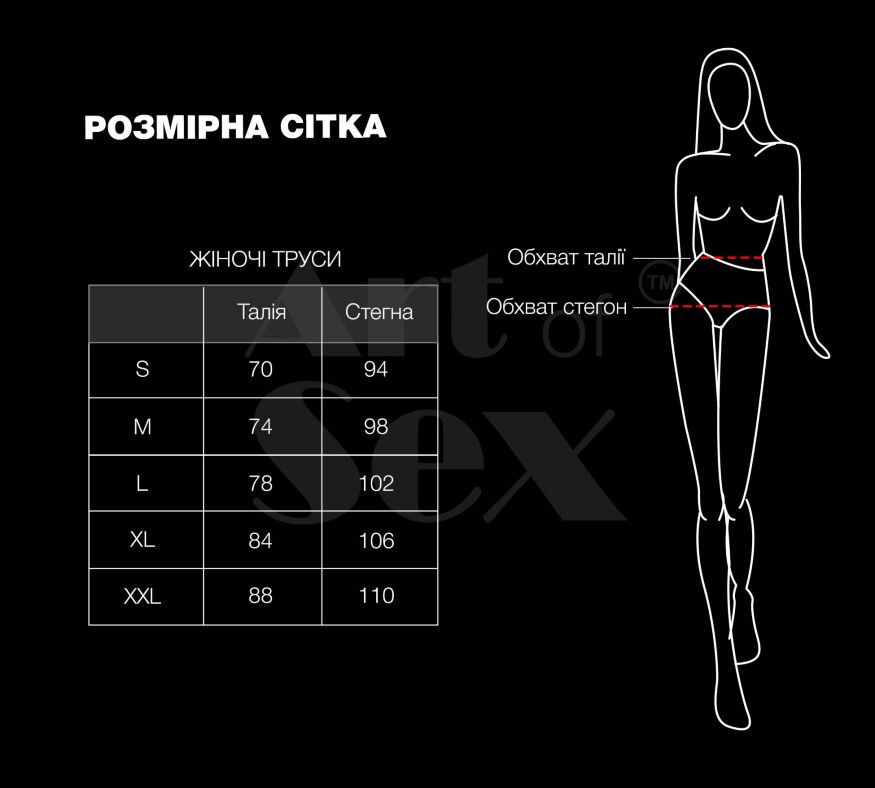 Женские трусики Art of Sex - Love Красный размер S