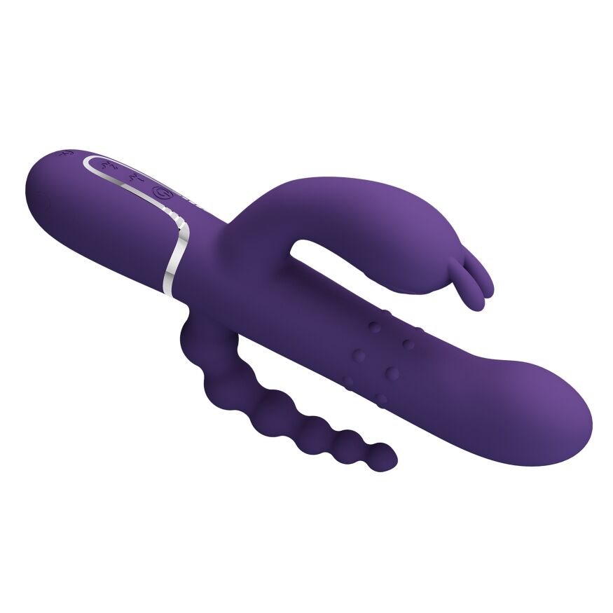 Вибромассажер с анальным и клиторальным стимулятором Pretty Love - Cammy Dark Purple Twinkled Tenderness, BW-500036-2