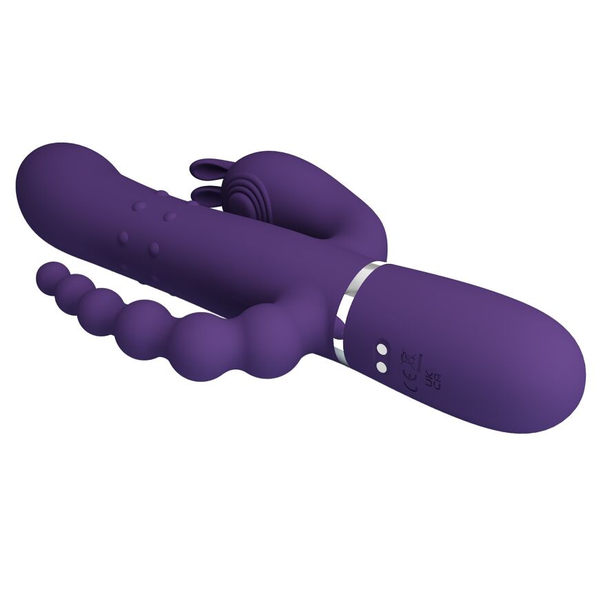 Вибромассажер с анальным и клиторальным стимулятором Pretty Love - Cammy Dark Purple Twinkled Tenderness, BW-500036-2