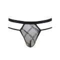 Чоловічі прозорі стринги Passion 029 THONG COLLIN L/XL Black, сітка