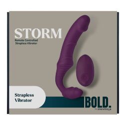 Безремінний вібрострапон Dream Toys Storm з пультом дистанційного керування, фіолетовий