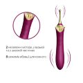 Вагінально-кліторальний вібратор Zalo  -  Bess Velvet Purple, мультифункціональний із насадками
