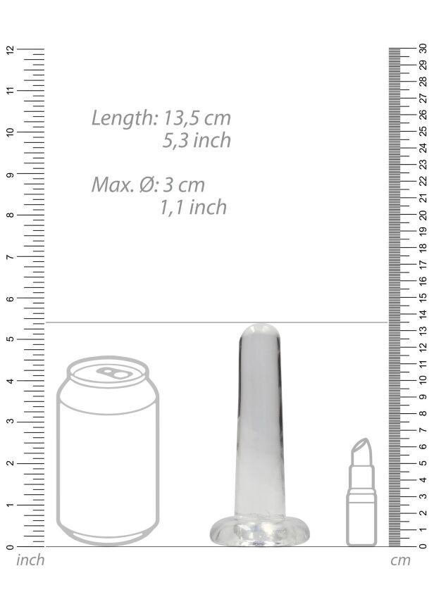 Фаллоимитатор прозрачный - Non Realistic Dildo with Suction Cup 5,3'/13,5 см