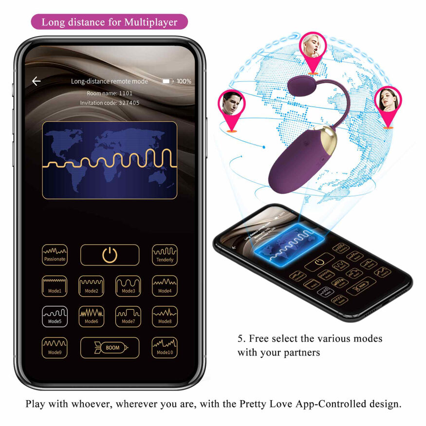 Виброяйцо управляемое смартфоном Pretty Love - KAILA Mobile APP, BI-300079HP