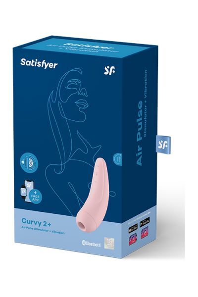 Сатисфаер Курви 2+ (розовый) - стимулятор клитора                