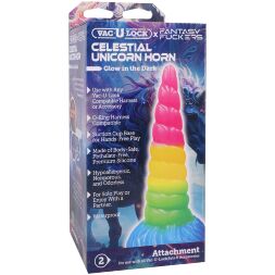 Фэнтезийный фаллоимитатор рог единорога Doc Johnson Vac-U-Lock x Fantasy Fuckers Celestial Unicorn Horn