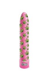 Вібратор нереалістичний із принтом Stoner Vibes Global Novelties, рожевий, 20.3 х 3.8 см