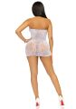 Белое мини-платье с камнями Leg Avenue Rhinestone Halter Mini Dress OS White