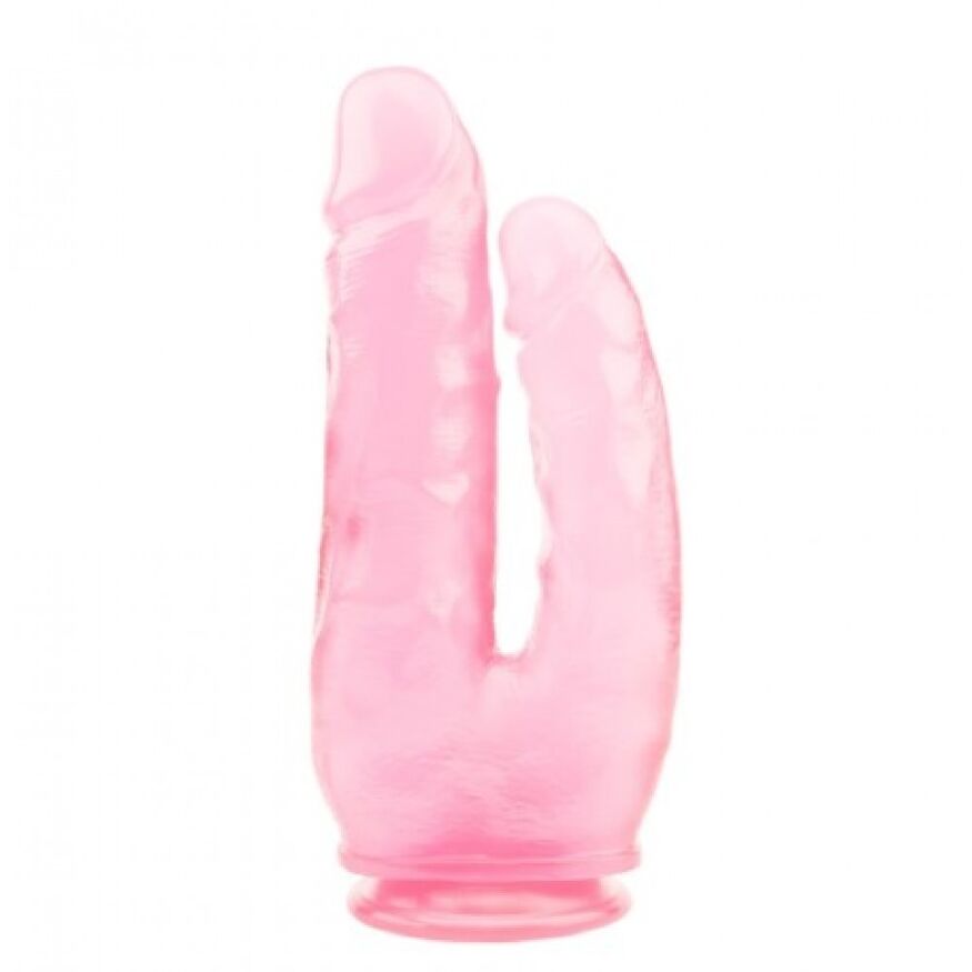 Прозрачный двойной фалоимитатор Chisa Hi-Rubber 9.4" Pink