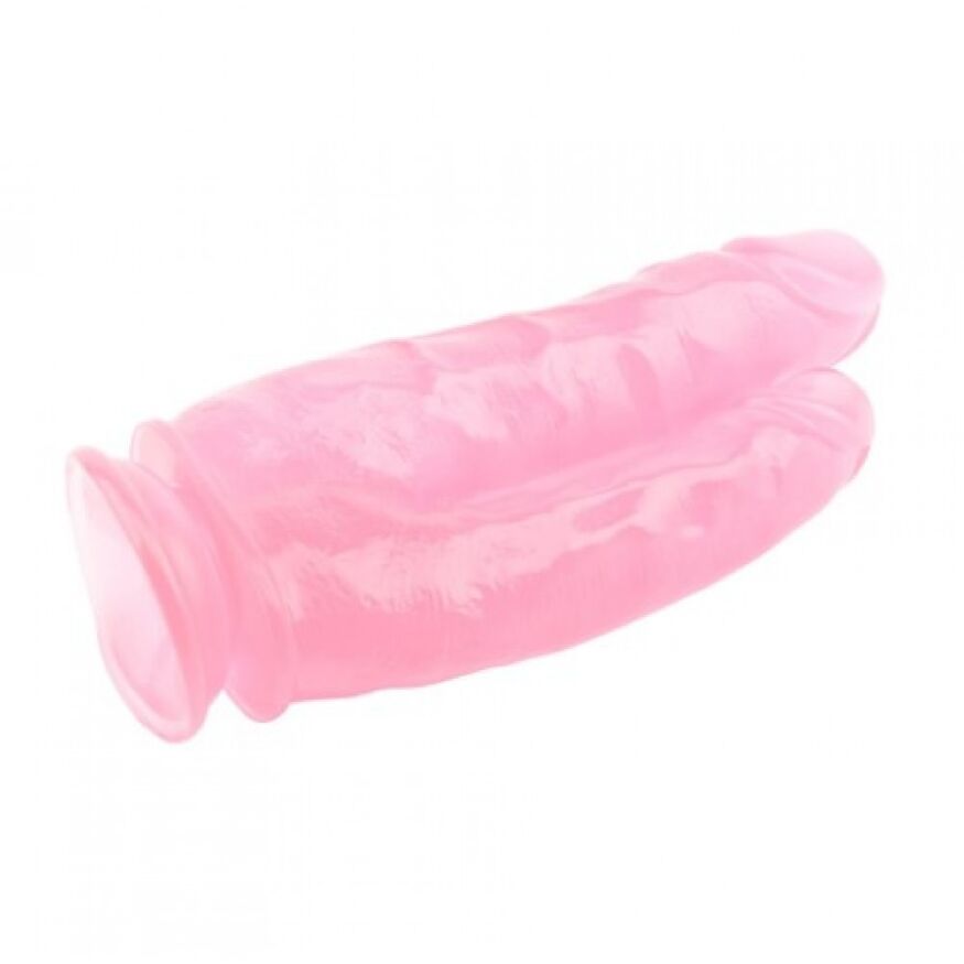 Прозрачный двойной фалоимитатор Chisa Hi-Rubber 9.4" Pink