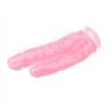 Прозрачный двойной фалоимитатор Chisa Hi-Rubber 9.4" Pink